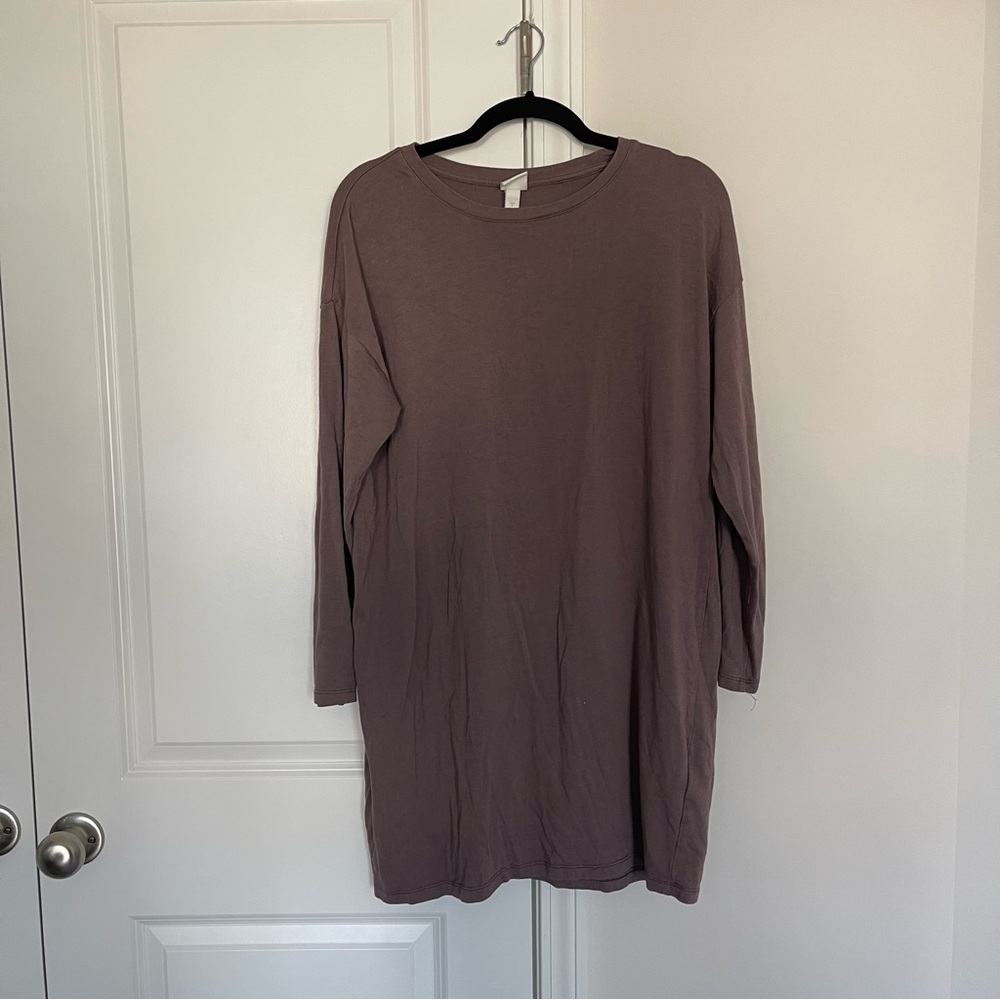 H&M Purple Long Sleeve T-Shirt Dress